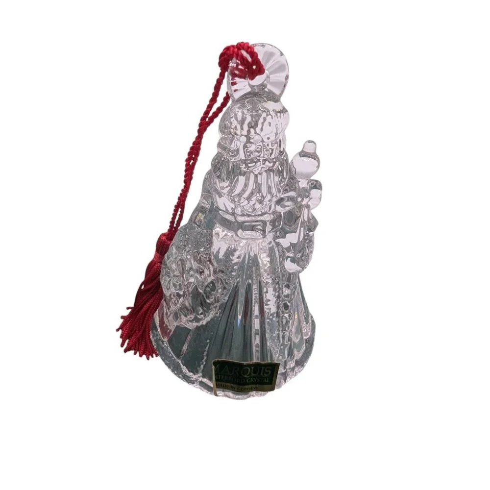 Marquis By Waterford St. Nick Bell Ornament Second In Series Crystal With Red Ta